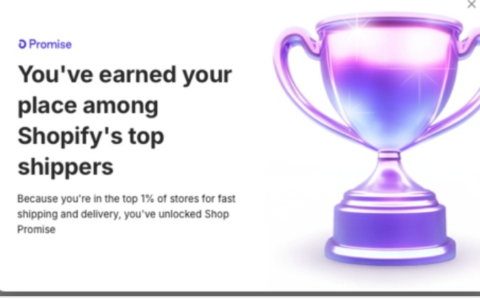Shopify Shop Promise — top 1% of shippers